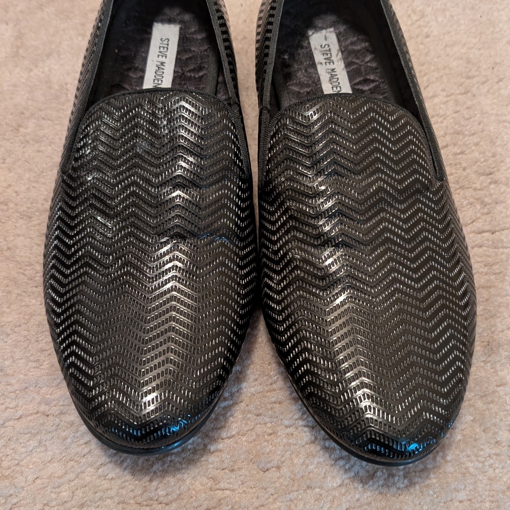 Steve Madden Men's Chevron Black Loafers